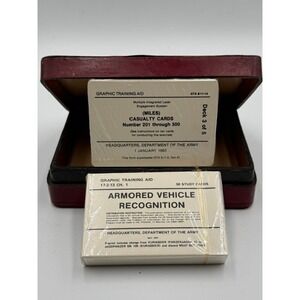 US Army Graphic Training Aid Armored Vehicle & MILES Casualty Cards Leather Box